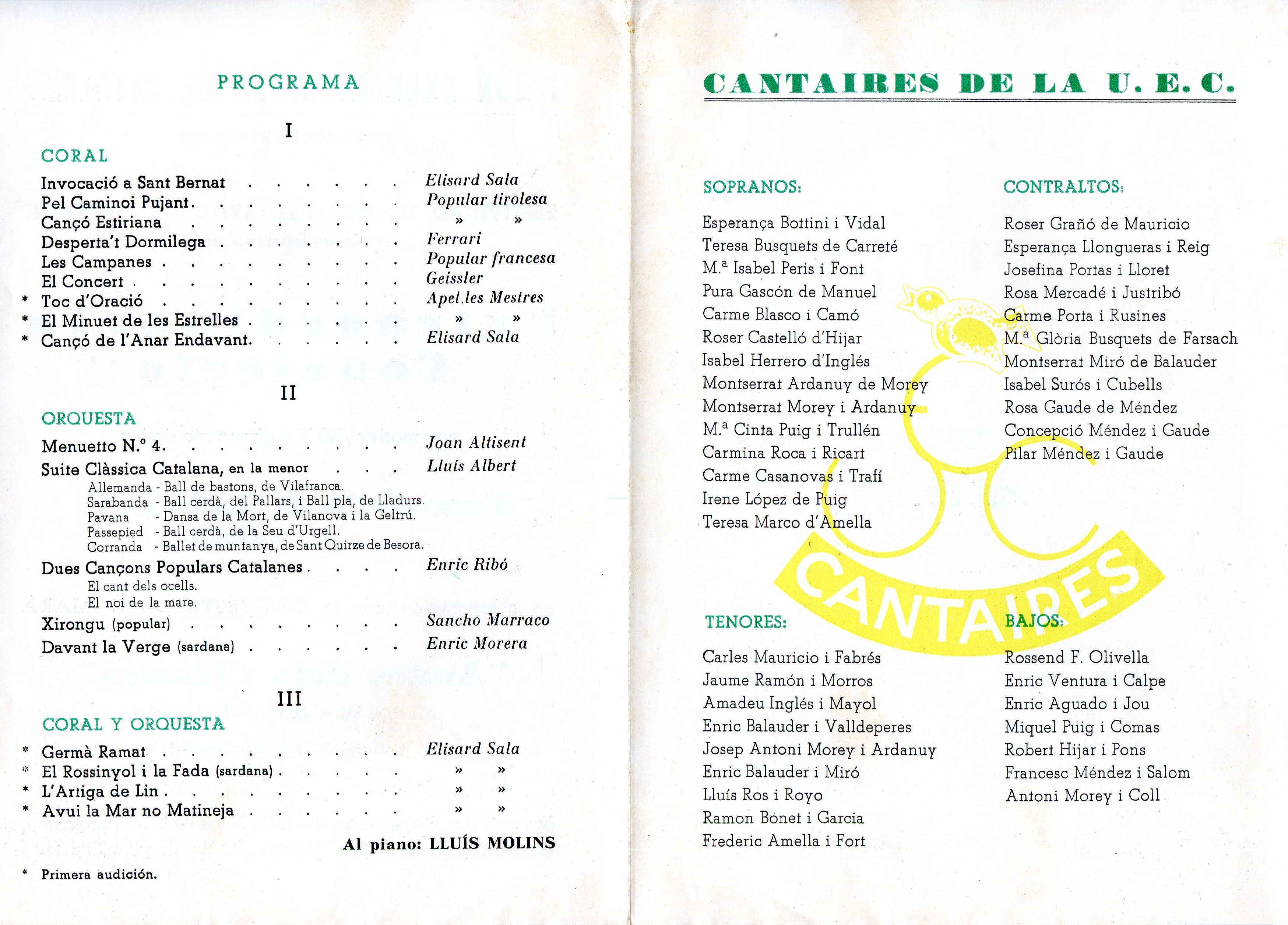 Festividad de San Bernardo de Menthón (Patrón de los montañeros) : Extraordinario Concierto con motivo del X Aniversario de los Cantaires de la U.E.C. : Director Mtro. Elisard Sala - Miniatura 2